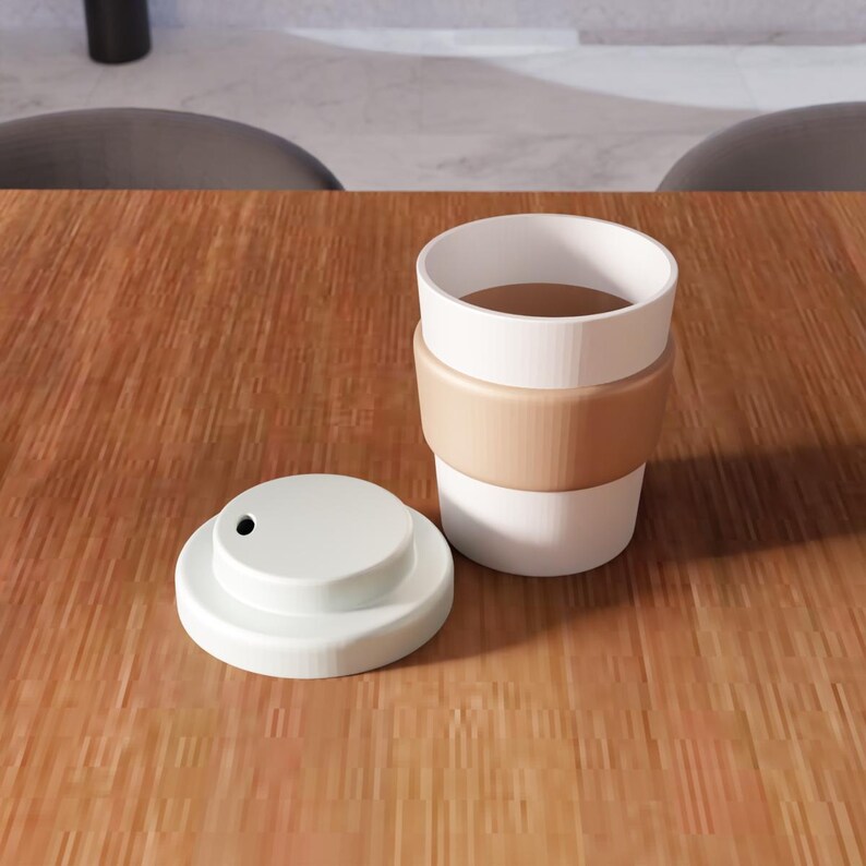 3D Coffee Cup STL File - Reusable Travel Mug Minimal Drinkware (Digital Download) image 5