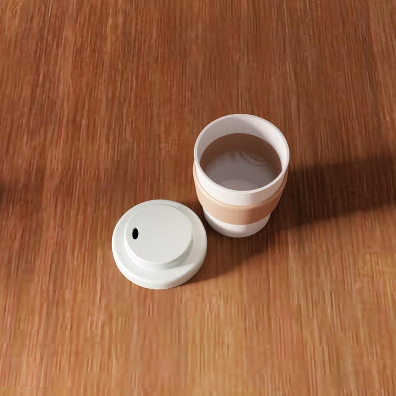 3D Coffee Cup STL File - Reusable Travel Mug Minimal Drinkware (Digital Download) image 4