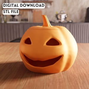 3D Pumpkin Lantern Container STL File - Halloween decor storage box model (Digital Download)
