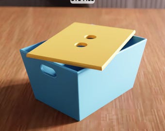 Archivo STL de caja de almacenamiento 3D con tapa: diseño minimalista de contenedor organizador (descarga digital)