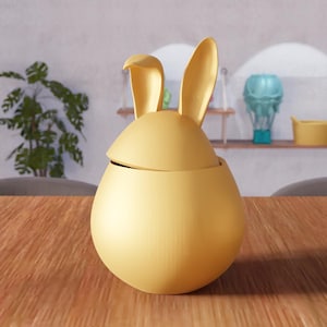 3D Easter Bunny Basket 2 STL File - Cute Rabbit Basket Design, Bunny Ears Decor, Easter Gift Idea, 3D Print File, Holiday Basket Model