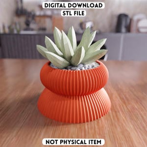 Archivo STL de recipiente de almacenamiento acanalado 3D - Macetero y organizador decorativo moderno (descarga digital)