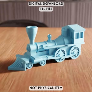 3D Vintage Train Locomotive STL File - Decorative Classic Steam Engine Model (Digital Download)