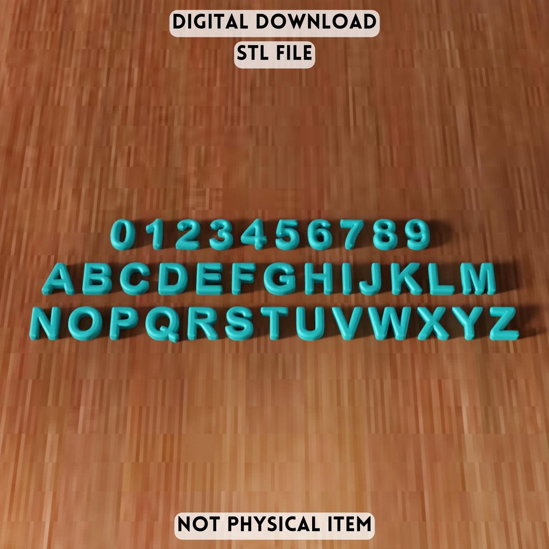 Stl Letters 3D Alphabet and Numbers Set STL File - Educational Letter Decor ...