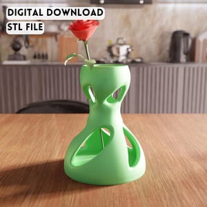 3D Organic Loop Vase STL File - Modern sculpt decor, Geometric home accent (Digital Download)