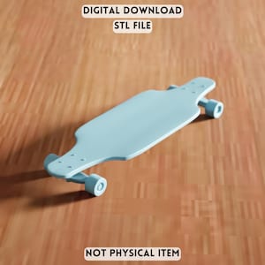 3D Mini Skateboard STL File - Decorative Desk Skate Model (Digital Download)