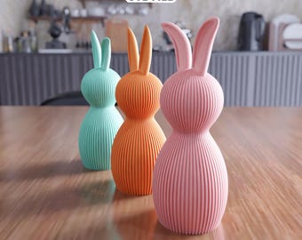 3D Easter Bunny Decor STL File – Spring Table Centerpiece (Digital Download)