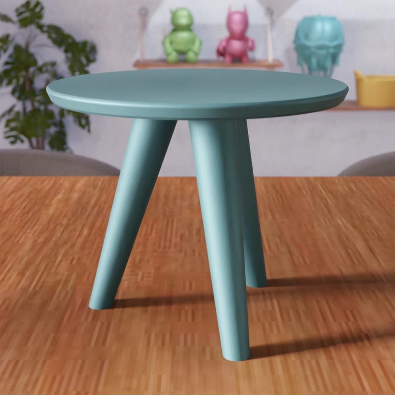3D Round Side Table STL File - Modern Minimal Furniture Decor (Digital Download) image 2