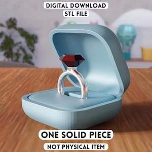 3D Ring Box STL File - Minimal Jewelry Case for Engagement and Proposal (Digital Download)