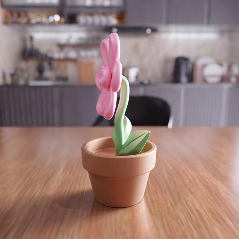 3D Flower with Pot Decor