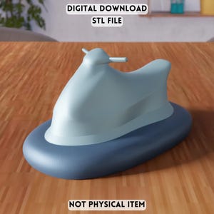3D Jet Ski Sculpture STL File - Modern Watercraft Decor (Digital Download)