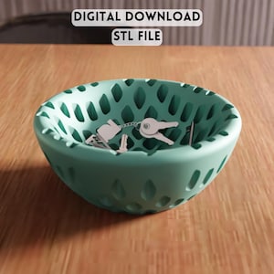 3D Geometrische Schüssel STL Datei - Moderner Schreibtisch Organizer, Dekorative Aufbewahrungsschale (Digitaler Download)