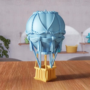 3D Hot Air Balloon Decor 2 STL File - Cute Balloon Ornament, Kid’s Room Toy, Air Balloon Gift Idea, Colorful 3D Print Digital Download