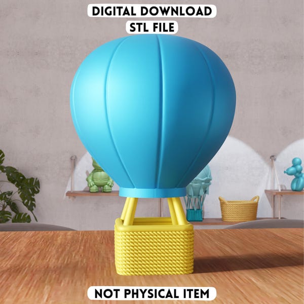 3D Hot Air Balloon V3 STL File – Nursery Decor Ornament (Digital Download)