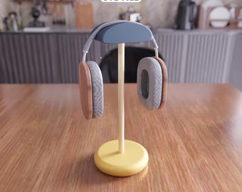 3D Gaming Headset Stand STL File – Modern Desk Headphone Holder (Digital Download)