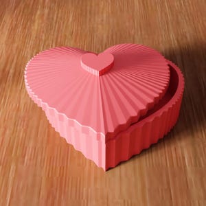 3D Heart Shaped Jewelry Box STL File - Valentine Gift Idea, Mini Storage Box, Decorative Heart Art, 3D Print File, Digital Download