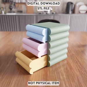 3D Modular Storage Drawer STL File - Stackable Organizer Box for Desk (Digital Download)