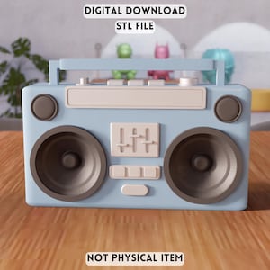 3D Retro Boombox STL Datei - Vintage Lautsprecher Dekor Modell (Digitaler Download)