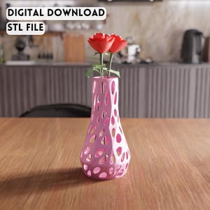 3D Parametric Hollow Vase STL File - Lightweight Organic Sculptural Home Accent (Digital Download)