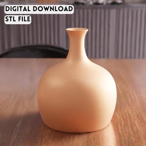 Arquivo STL de vaso redondo minimalista 3D - Design moderno para exibição de flores na decoração da casa (Download digital)