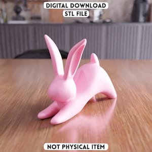 3D Bunny Figurine STL File - Minimal Rabbit Home Decor (Digital Download)