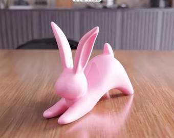 3D Bunny Figurine STL File - Minimal Rabbit Home Decor (Digital Download)