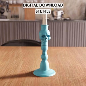 3D Skull Candle Holder STL File - Gothic Decor Candle Stand Model (Digital Download)