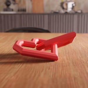 3D Interlocking Heart STL File - Modern Love Decor Geometric Sculpture (Digital Download) image 4
