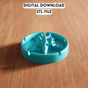 Archivo STL de cenicero con pinchos 3D: bandeja para fumar moderna con diseño de cono central (descarga digital)