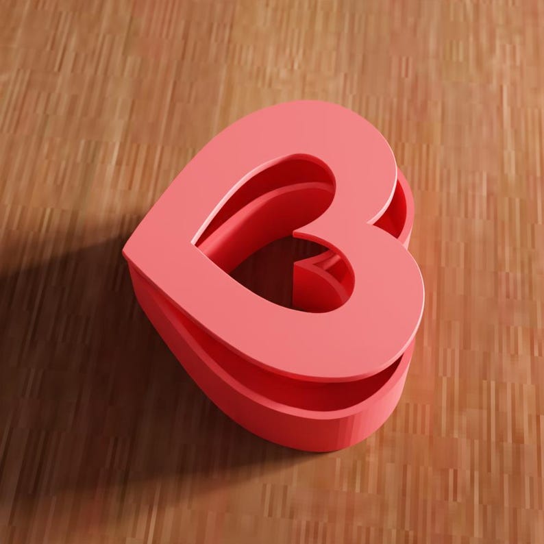 3D Heart Box STL File - Romantic Love Gift Decor Storage Design ...