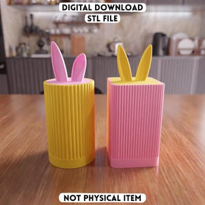 Fichier STL 3D de conteneur de stockage de lapin - organisateur décoratif moderne (téléchargement numérique)