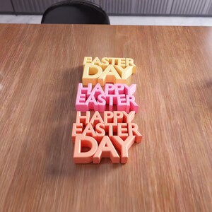 3D Happy Easter Day Text