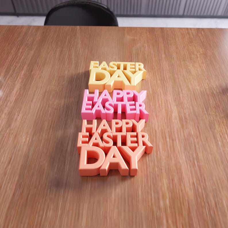 3D Happy Easter Day Text