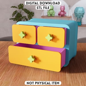 Organizador modular de juguetes 3D (archivo STL) - Sistema de almacenamiento de escritorio (descarga digital)