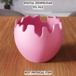 3D Cracked Egg Bowl STL File - Decorative Easter Home Decor (Digital Download)