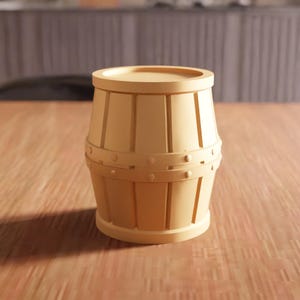 3D Barrel Decor STL File - Wine Barrel Mini Model, 3D Printing Gift, Rustic Home Decor, Small Barrel Art, Digital File for Decoration