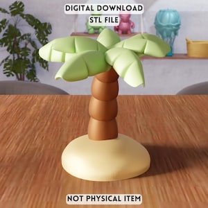 3D Palm Tree Decor STL File - Tropical Mini Tree Home Accent (Digital Download)