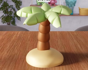 3D Palm Tree Decor STL File - Tropical Mini Tree Home Accent (Digital Download)