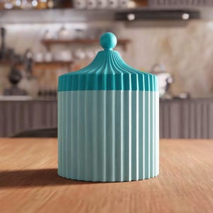 3D Ribbed Storage Jar STL File - Modern Lidded Container for Home Decor (Digital Download) image 6