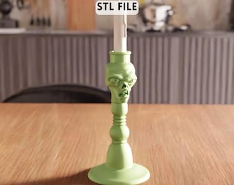 Archivo STL de portavelas de zombi 3D: modelo de decoración de terror para Halloween (descarga digital)