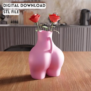 3D Body Shape Vase STL File - Modern Figurative Home Decor (Digital Download)