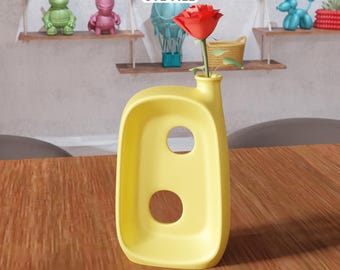 Fichier STL vase abstrait 3D - Décoration minimaliste moderne (téléchargement numérique)