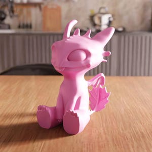 Figura del drago senza denti in formato STL 3D - Giocattolo a forma di drago per bambini, Decorazione per la casa con stampa 3D, Modello di drago digitale, Regalo per bambini e fan