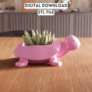 3D Turtle Planter STL File - Succulent Holder Decor for Home Display (Digital Download)