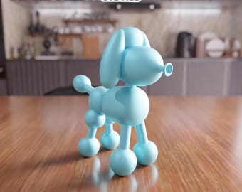 3D Puppy Balloon Dog STL File – Modern Pop Art Decorative Figure (Digital Download)