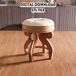 3D Elegant Pall STL-fil - Dekorativ minimöbelmodell för hemvisning (digital nedladdning)