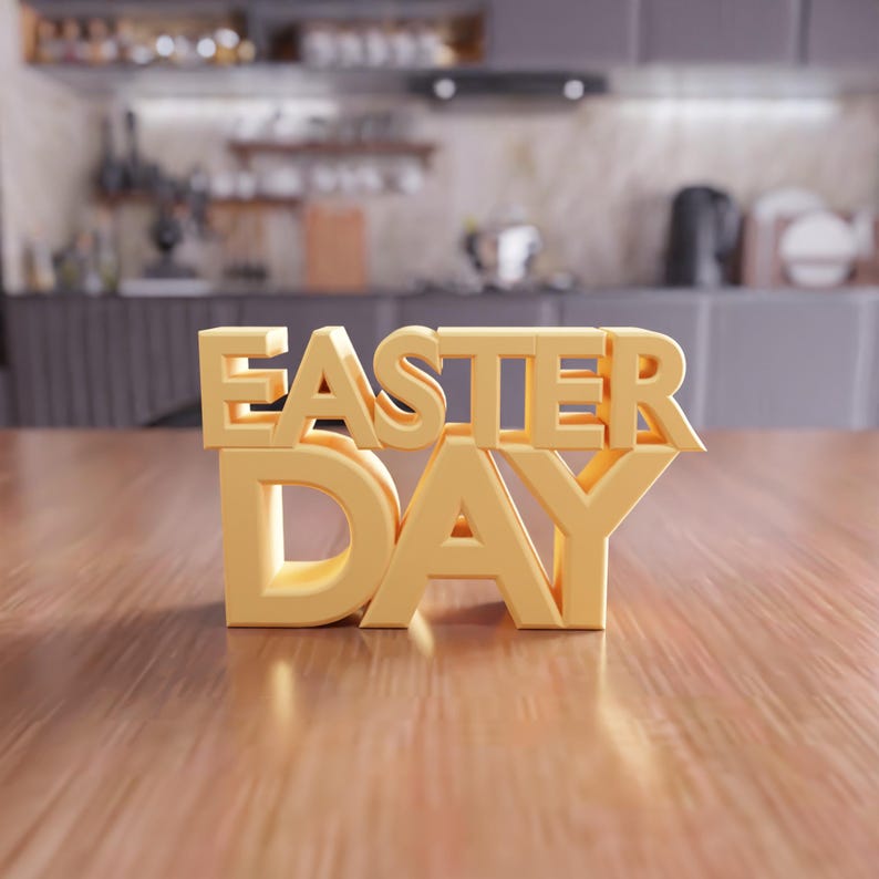 3D Happy Easter Day Text