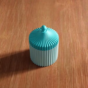 3D Ribbed Storage Jar STL File - Modern Lidded Container for Home Decor (Digital Download) image 5