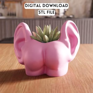 3D Butt Ear Planter STL File - Funny succulent pot home decor gift (Digital Download)