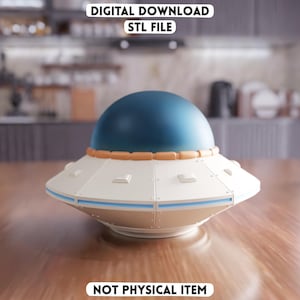 3D UFO Spacecraft STL File – Sci-Fi Desk Ornament (Digital Download)